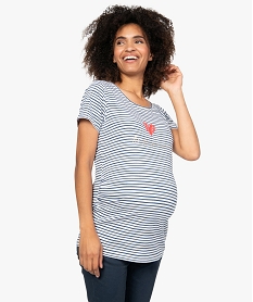 GEMO Tee-shirt de grossesse rayé à manches courtes Imprimé
