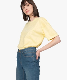 tee-shirt femme a manches courtes coupe ample jaune t-shirts manches courtesB415401_1