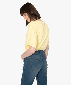 tee-shirt femme a manches courtes coupe ample jaune t-shirts manches courtesB415401_3