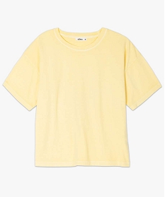 tee-shirt femme a manches courtes coupe ample jaune t-shirts manches courtesB415401_4