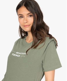 tee-shirt de grossesse a epaulettes vert t-shirts manches courtesB415601_2