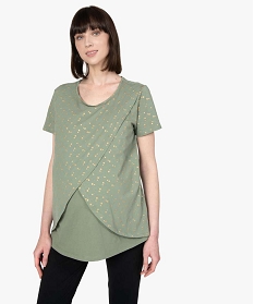 GEMO Tee-shirt de grossesse et dallaitement à motifs Vert