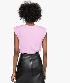 tee-shirt femme a epaulettes sans manches violet t-shirts manches courtesB416201_3