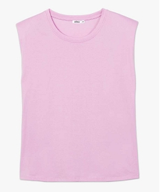 tee-shirt femme a epaulettes sans manches violet t-shirts manches courtesB416201_4
