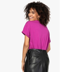 tee-shirt femme a manches courtes et strass violet t-shirts manches courtesB416501_3