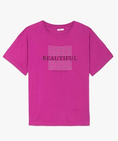 tee-shirt femme a manches courtes et strass violet t-shirts manches courtesB416501_4