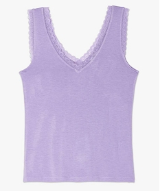 debardeur avec col v en dentelle femme violet t-shirts col vB420901_4