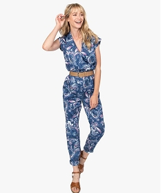 GEMO Combinaison pantalon femme imprimée avec ceinture Imprimé