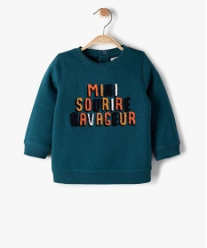 sweat bebe garcon imprime en molleton bleuB423501_1