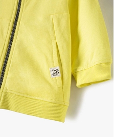 sweat bebe garcon a capuche et fermeture zippee jaune pulls gilets et sweatsB424401_3