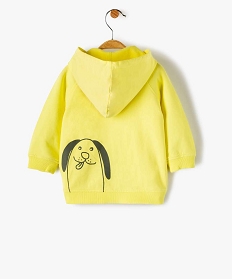 sweat bebe garcon a capuche et fermeture zippee jaune pulls gilets et sweatsB424401_4