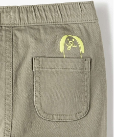 pantalon bebe garcon en toile avec larges poches plaquees vert pantalons et jeansB425101_2