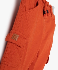 pantalon bebe garcon coupe battle a revers et taille elastiquee orangeB425401_2