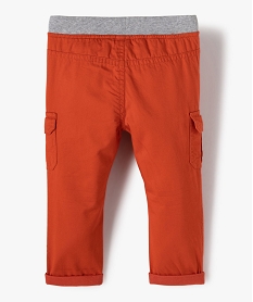 pantalon bebe garcon coupe battle a revers et taille elastiquee orangeB425401_3