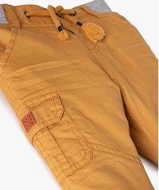 pantalon bebe garcon coupe battle a revers et taille elastiquee jaune pantalons et jeansB425501_2