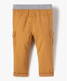 pantalon bebe garcon coupe battle a revers et taille elastiquee jaune pantalons et jeansB425501_3