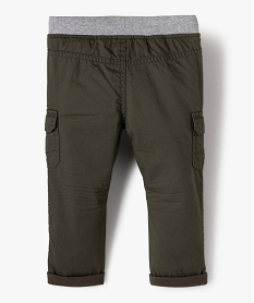 pantalon bebe garcon coupe battle a revers et taille elastiquee vert pantalons et jeansB425601_3