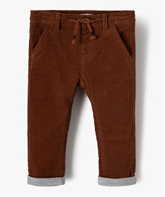 pantalon bebe garcon en velours double jersey brun pantalonsB425701_1