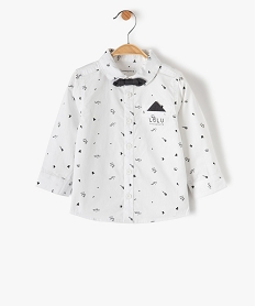 chemise bebe garcon avec noud papillon - lulu castagnette blancB426101_1