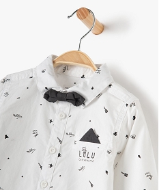 chemise bebe garcon avec noud papillon - lulu castagnette blancB426101_2