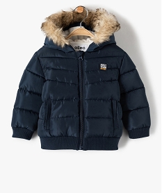 blouson bebe garcon matelasse a capuche chaude bleu manteaux blousonsB428201_1