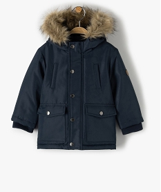 parka bebe garcon doublee a capuche chaude bleu manteauxB428601_1