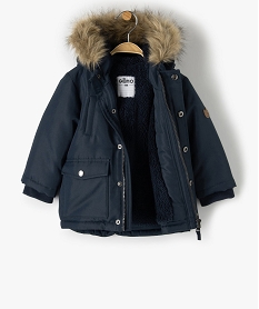 parka bebe garcon doublee a capuche chaude bleuB428601_2