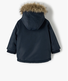 parka bebe garcon doublee a capuche chaude bleu manteauxB428601_4