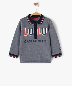 polo bebe garcon a manches longues - lulu castagnette bleuB428801_1