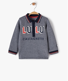 polo bebe garcon a manches longues - lulu castagnette bleuB428801_4