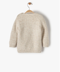 pull bebe garcon an maille chinee avec tete d’ours brodee beige pullsB429401_2