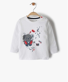 GEMO Tee-shirt bébé garçon avec motifs rock - Lulu Castagnette Blanc
