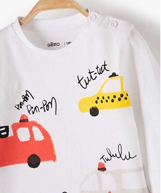 tee-shirt bebe garcon imprime fantaisie blancB431501_2