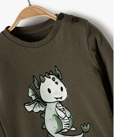 tee-shirt bebe garcon imprime fantaisie vert tee-shirts manches longuesB431601_2
