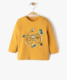 tee-shirt bebe garcon imprime fantaisie jaune tee-shirts manches longuesB431701_1