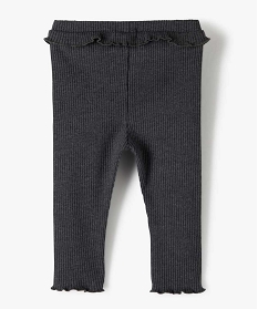 legging bebe fille en maille cotele et basque gris leggingsB432801_3