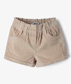 short bebe fille en velours grosses cotes beigeB433301_1