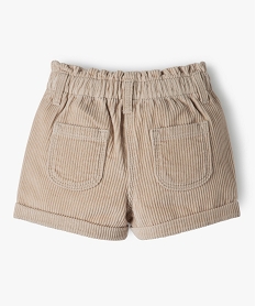 short bebe fille en velours grosses cotes beigeB433301_4
