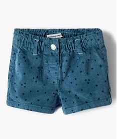 short bebe fille en velours cotele a motifs etoiles - lulu castagnette bleuB433501_1