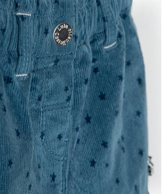 short bebe fille en velours cotele a motifs etoiles - lulu castagnette bleuB433501_2