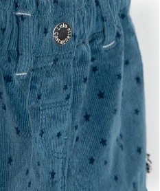 short bebe fille en velours cotele a motifs etoiles - lulu castagnette bleu shortsB433501_2