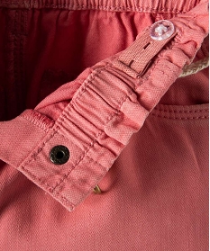 pantalon bebe fille en toile avec ceinture tressee rose pantalons et jeansB435601_3