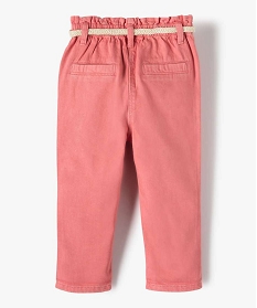 pantalon bebe fille en toile avec ceinture tressee rose pantalons et jeansB435601_4
