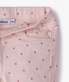 pantalon bebe fille coupe slim avec taille elastiquee rose pantalons et jeansB435801_2