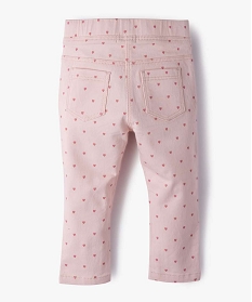 pantalon bebe fille coupe slim avec taille elastiquee rose pantalonsB435801_3