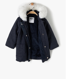 manteau bebe fille paillete a capuche chaude bleuB436301_2