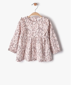 blouse bebe fille imprimee avec volants sur le haut du buste roseB437001_1