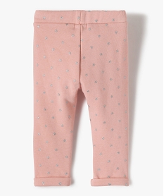 pantalon bebe fille en maille avec doublure chaude rose leggingsB440001_3