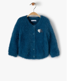 gilet bebe fille en maille poilue - lulu castagnette bleuB441101_1