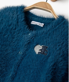 gilet bebe fille en maille poilue - lulu castagnette bleuB441101_2